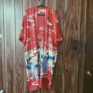 Japanese Satin Silk Kimono